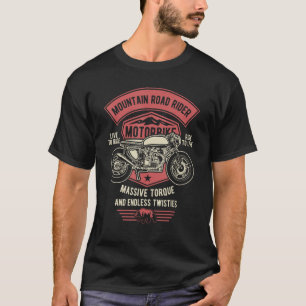 T-shirt Mountain Road Rider Motorcycle Retro 3