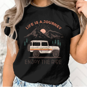 T-shirt Mountain Sunset- Cadeau Voyageur- La Vie Est Un Vo