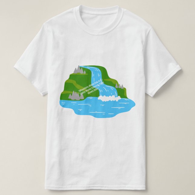 T-shirt Mountain Waterfall Art – Peaceful Nature  (Design devant)