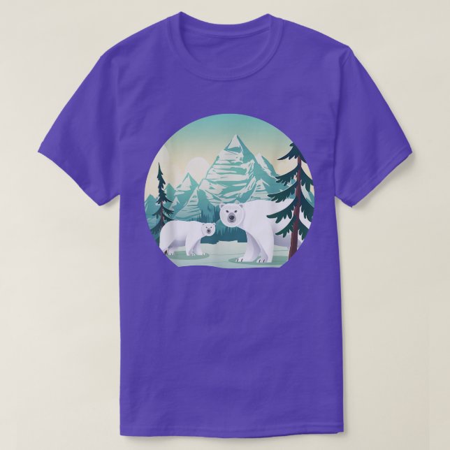 T-shirt Mountains Arctic Animal Wildlife Nature Polar Bear (Design devant)