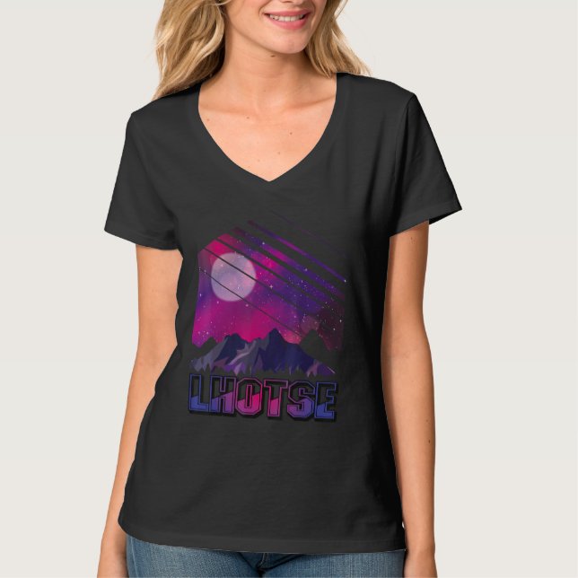T-shirt Mountains Galaxy Hiking Lhotse Nepal Hike Mountain (Devant)