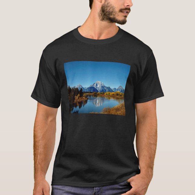 T-shirt Mountains Lake Reflection Grand Teton National Par (Devant)
