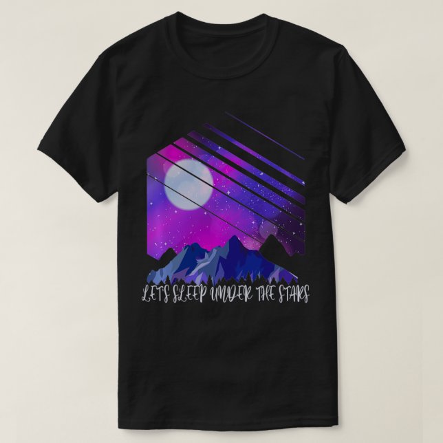 T-shirt Mountains Starry Night Camping Travel RVing Van Li (Design devant)