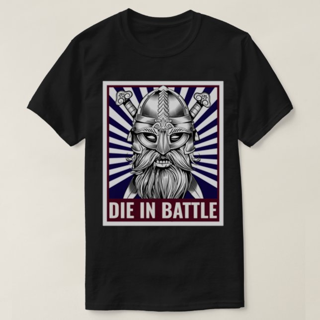T-shirt Mourir dans la bataille Viking (Design devant)