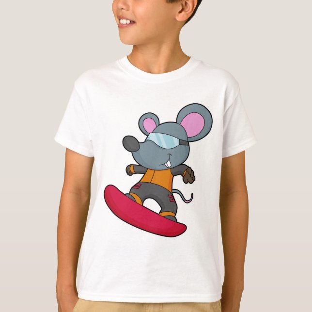 T-shirt Mouse as Snowboarder (Devant)