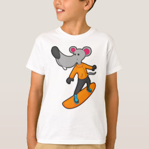 T-shirt Mouse as Snowboarder