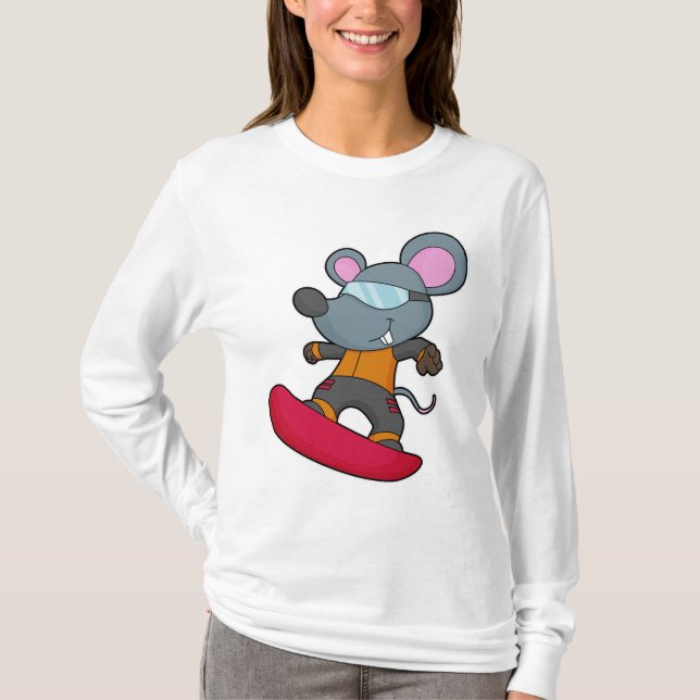 T-shirt Mouse as Snowboarder (Devant)