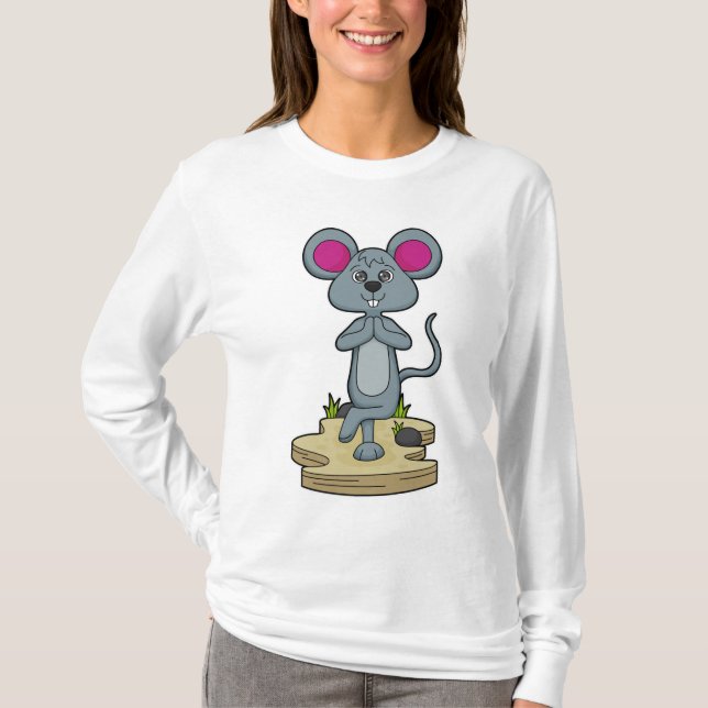 T-shirt Mouse at yoga (Devant)
