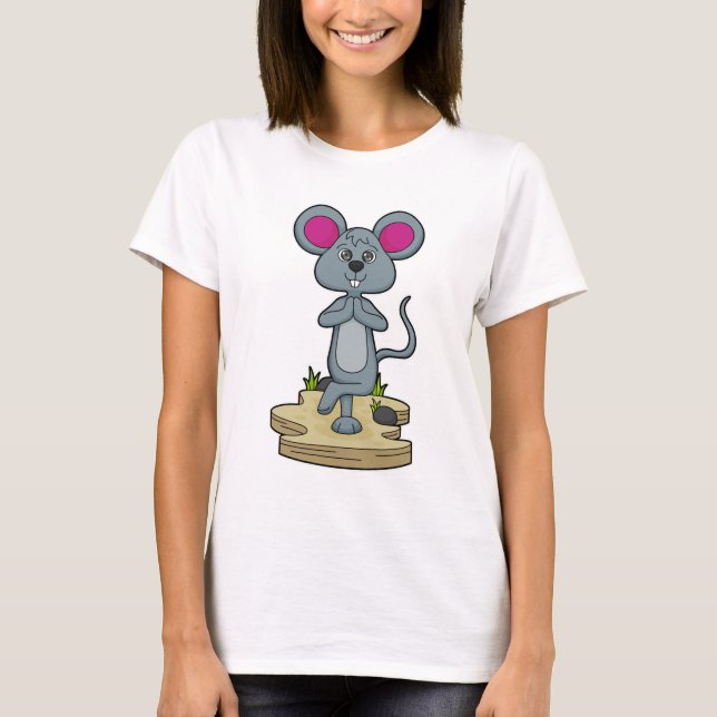 T-shirt Mouse at yoga (Devant)