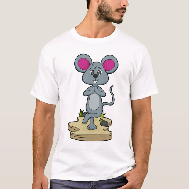 T-shirt Mouse at yoga (Devant)