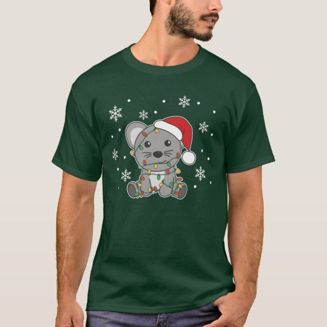 T-shirt Mouse Christmas Winter Animals Mice friend (Devant)