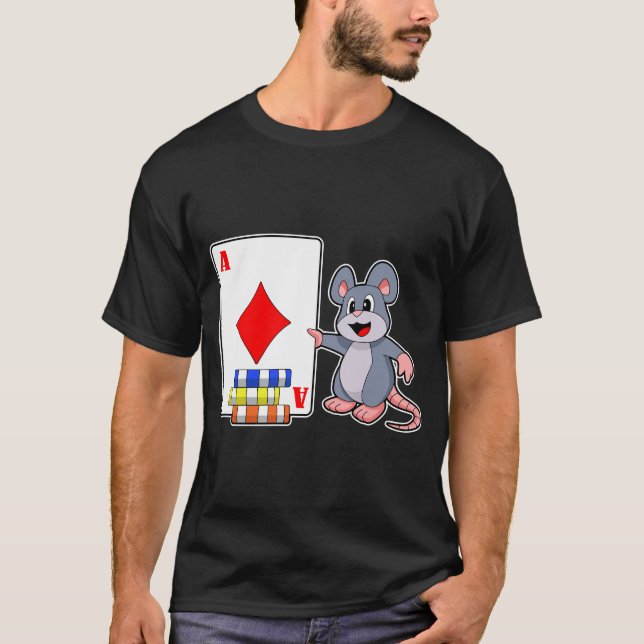 T-shirt Mouse Poker cartes Poker jetons Poker (Devant)
