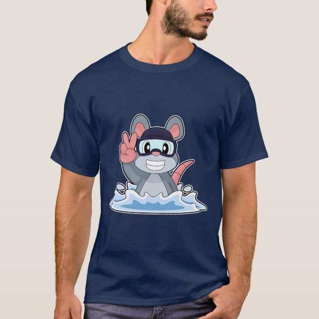 T-shirt Mouse Swimming Swimming goggles Summer (Devant)