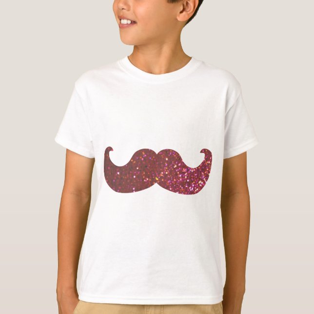 T-shirt Moustache à billes roses (Graphique de Parties sci (Devant)