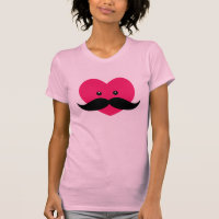 Moustache au coeur rose mignon