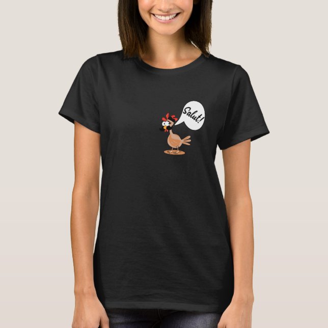 T-shirt Moustache Barbu Poulet Drôle (Devant)