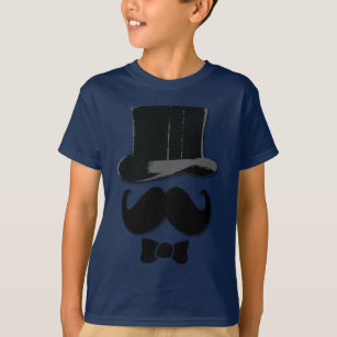 T-shirt Moustache, casquette supérieur et cravate d'arc