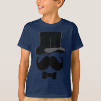 Moustache, chapeau supérieur et cravate arc