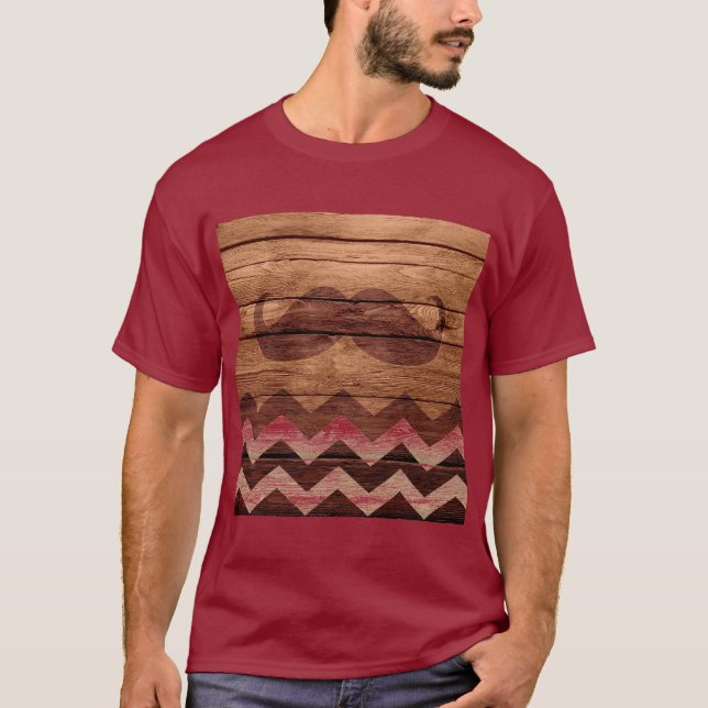 T-shirt Moustache Chevron Vintage bois #3 (Devant)