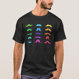T-shirt Moustache colorée pour les filles Femmes Moustache
