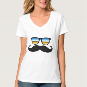 T-shirt Moustache cool sous Shades