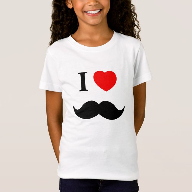 T-Shirt moustache d'amour de la chemise I (Devant)