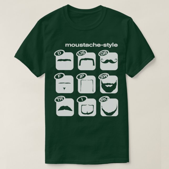 T-shirt Moustache dans le monde (Design devant)