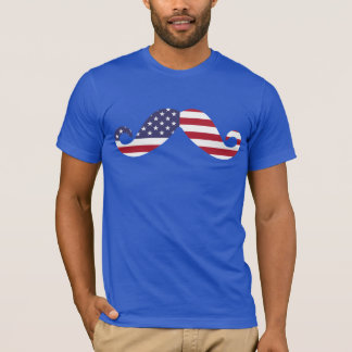 T-shirt Moustache de drapeau américain