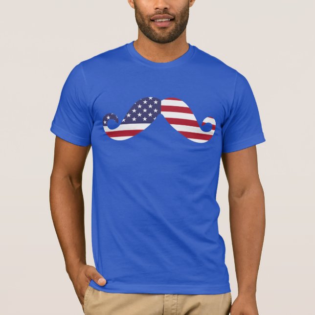 T-shirt Moustache de drapeau américain (Devant)