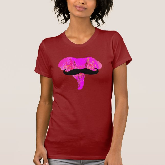 T-SHIRT MOUSTACHE D'ÉLÉPHANT ROSE (Devant)