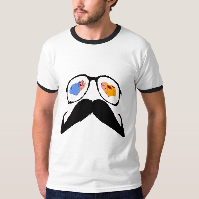 T-shirt Moustache drôle (Devant)