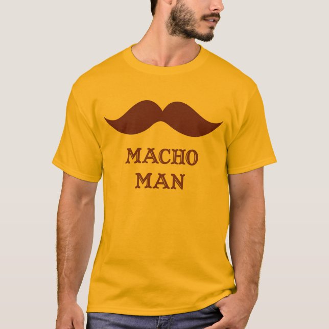 T-shirt Moustache drôle de macho (Devant)