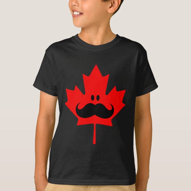 T-shirt Moustache du Canada - une moustache sur l'érable (Devant)