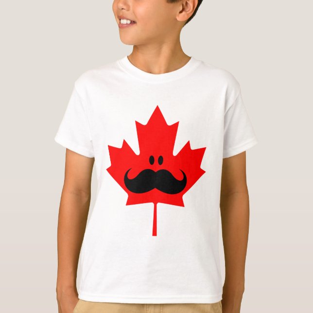T-shirt Moustache du Canada - une moustache sur l'érable (Devant)