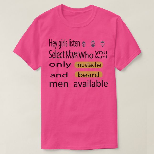 T-shirt Moustache et barbe hommes disponibles Classic TShi (Design devant)