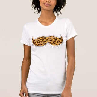 T-shirt moustache girly de léopard
