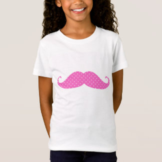 T-Shirt Moustache Girly de pois de roses indien drôles