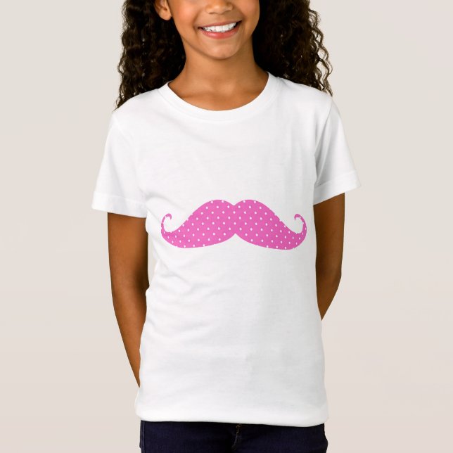 T-Shirt Moustache Girly de pois de roses indien drôles (Devant)