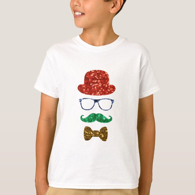 T-shirt moustache hipster de noël (Devant)