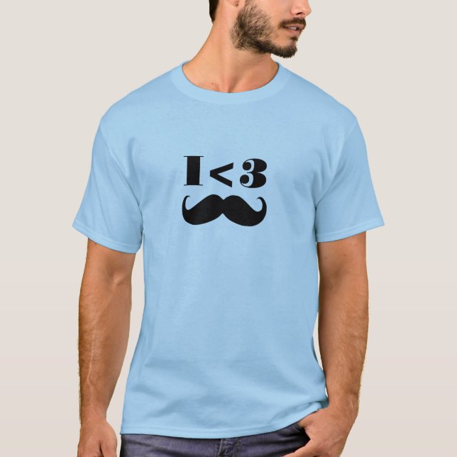 T-shirt Moustache I <3 (Devant)
