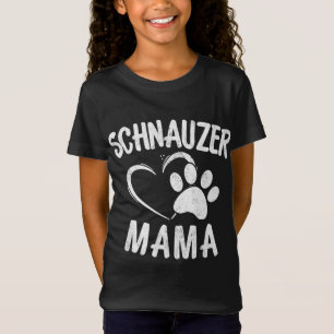 T-Shirt Moustache Mama Gift Dog Lover Apparel Schnauzers M