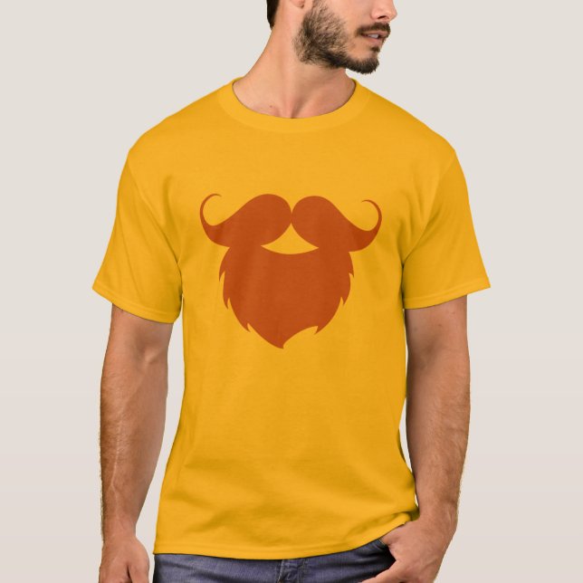 T-shirt Moustache marron drôle (Devant)
