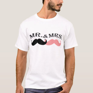 T-shirt Moustache noire et rose vintage