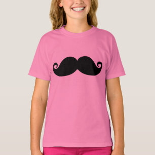 T-shirt Moustache noire vintage drôle