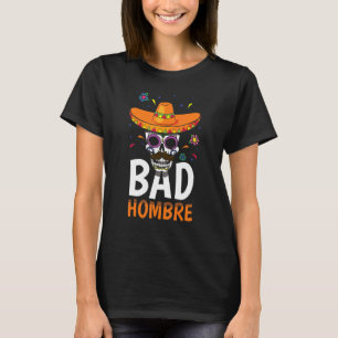 T-shirt Moustache os Squelette Mexicain Mauvais Mexique Ci