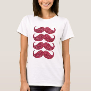 T-shirt Moustache Parties scintillant rouge #2