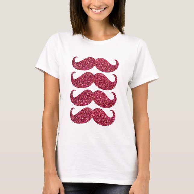 T-shirt Moustache Parties scintillant rouge #2 (Devant)