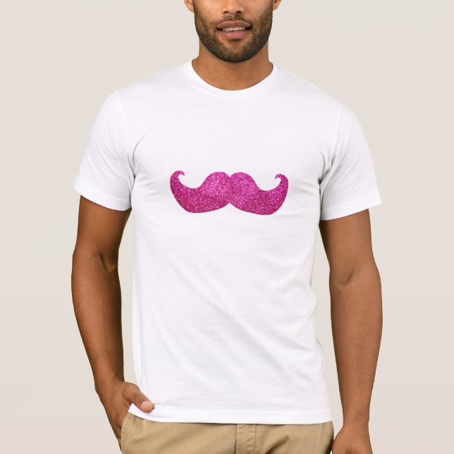 T-shirt Moustache rose de Bling (graphique de parties (Devant)
