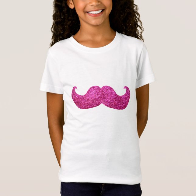 T-Shirt Moustache rose de Bling (graphique de parties (Devant)