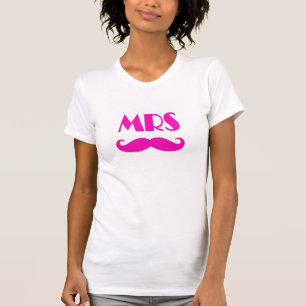 T-shirt Moustache rose drôle Mme titre chemise de mariage